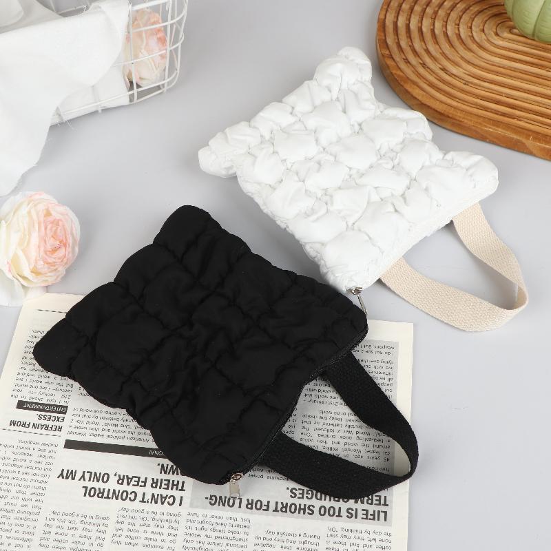 1Pcs Mini Cosmetic Pouch Cloud Waist Pack Lightweight Solid Secure Button Closure With Decorative Coin Purse And Headphone Bag