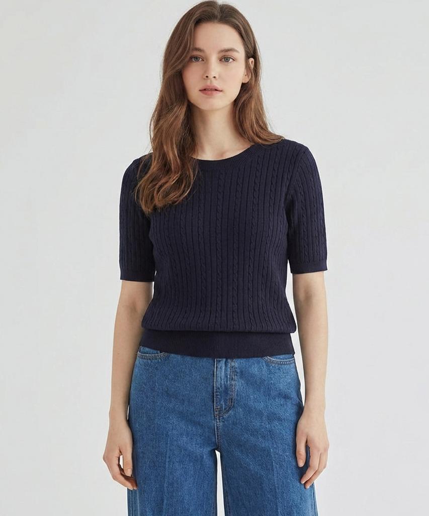 MESENSE Cable Knit Round Neck_Mb36Kns326Z