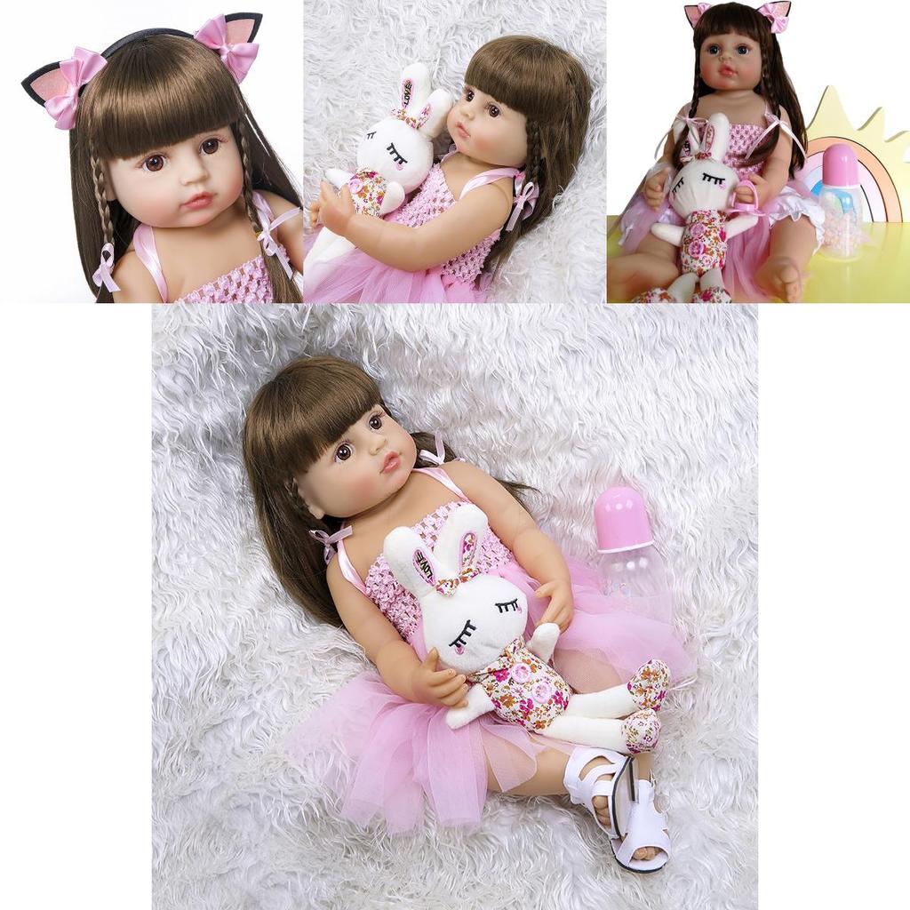 Originalpuppe Reborn Baby Kleinkind Mädchen Weich Vollsilikon Badespielzeug Geschenk**
