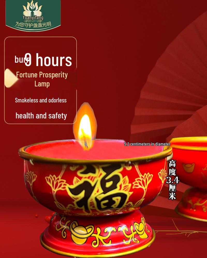 Festive Red Smokeless Candles for New Year, Buddha Offerings & God of Wealth Home Decor.