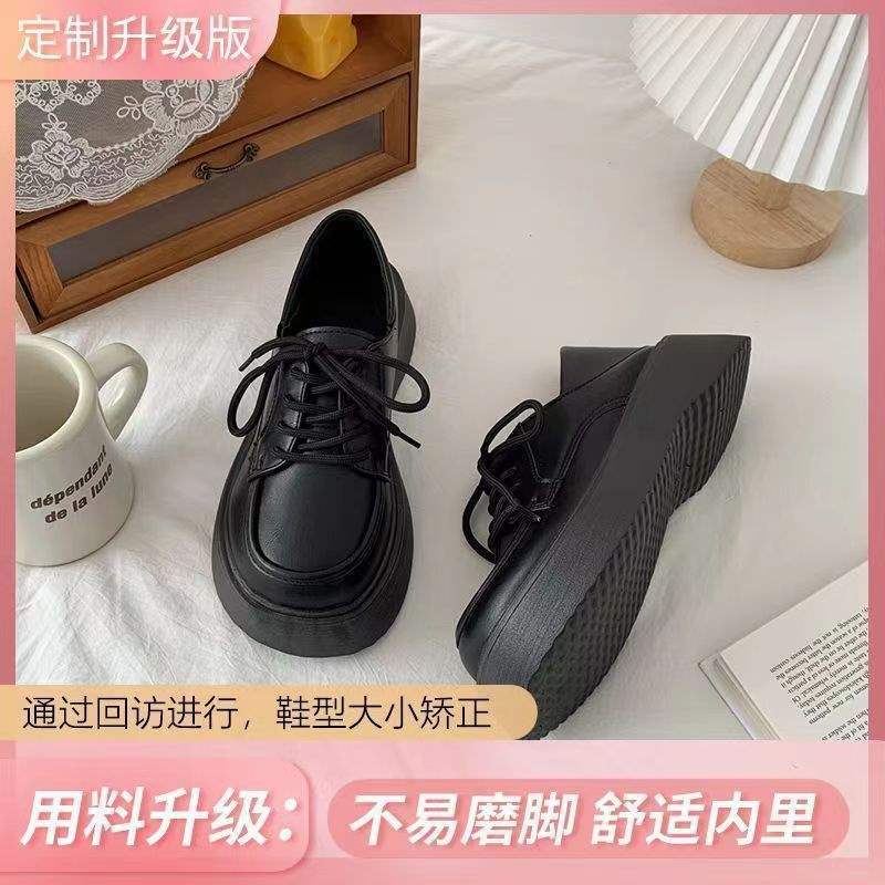 Small leather shoes women's British style spring and autumn soft-soled lace-up single shoes 2025 new retro student Oxford shoes