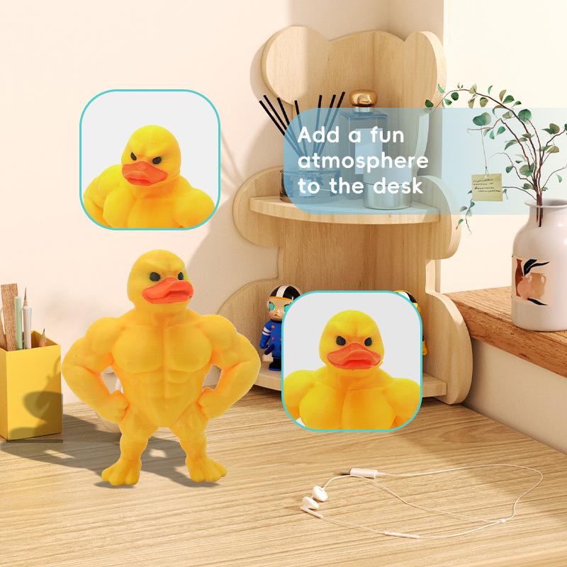 1pcs Muscle Duck Statue 3D Printed Novel Desktop Decoration Fun Christmas and Halloween Home Decoration for Muscular Men