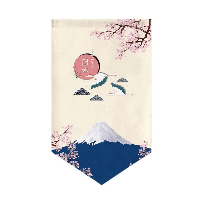 Japanese Short Door Curtain Wave Koi Kitchen Partition Triangle Flag Restaurant Hanging Curtain Pennant Izakaya Decor Drapes