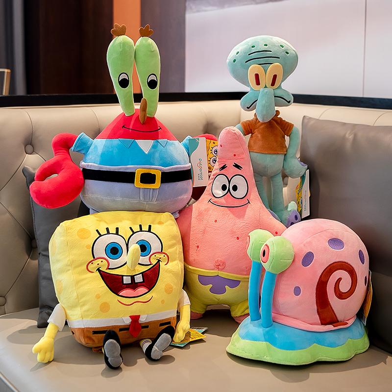 Genuine Anime Spongebob Squarepants Patrick Star Squidward Eugene H. Krabs Gary Kawaii Cartoon Stuffed Plush Toys Birthday Gift