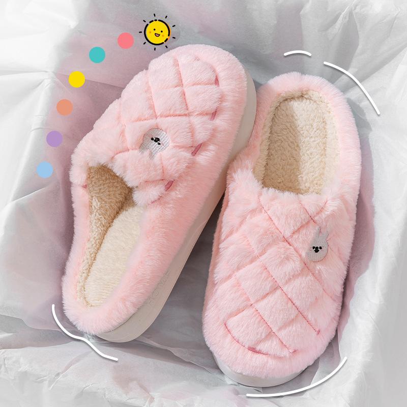 Baotou Cotton Slippers Warm Cotton Shoes 2025 Winter New Home Fleece Non-slip Cotton Drag Couple Hair Slippers