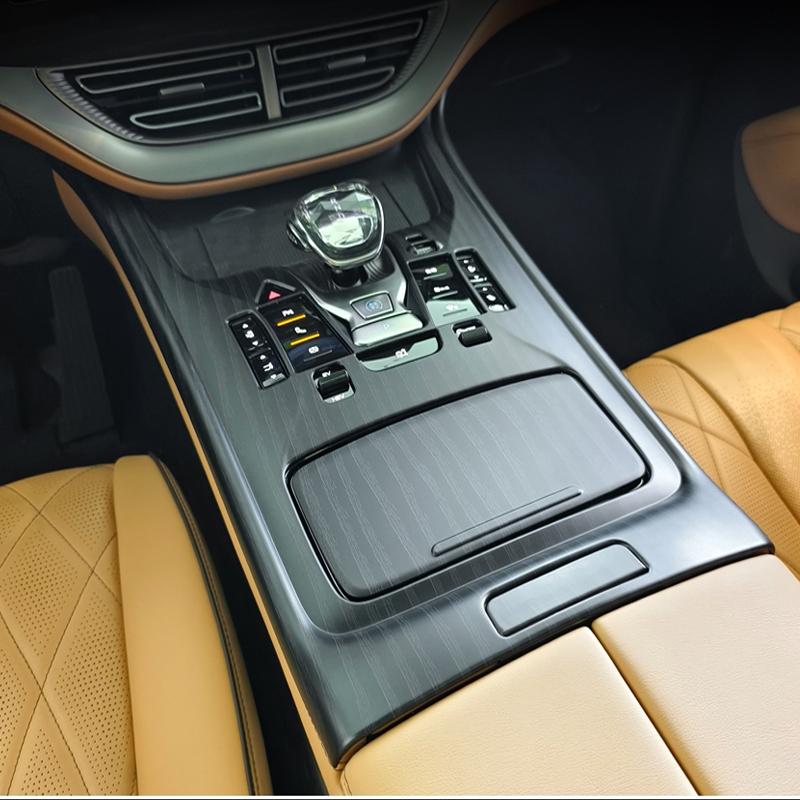 For DENZA D9 2024 2025 Carbonfiber Center Conlose Gear Box Shift Panel Storage Armrest Cover Trim Interior Accessories
