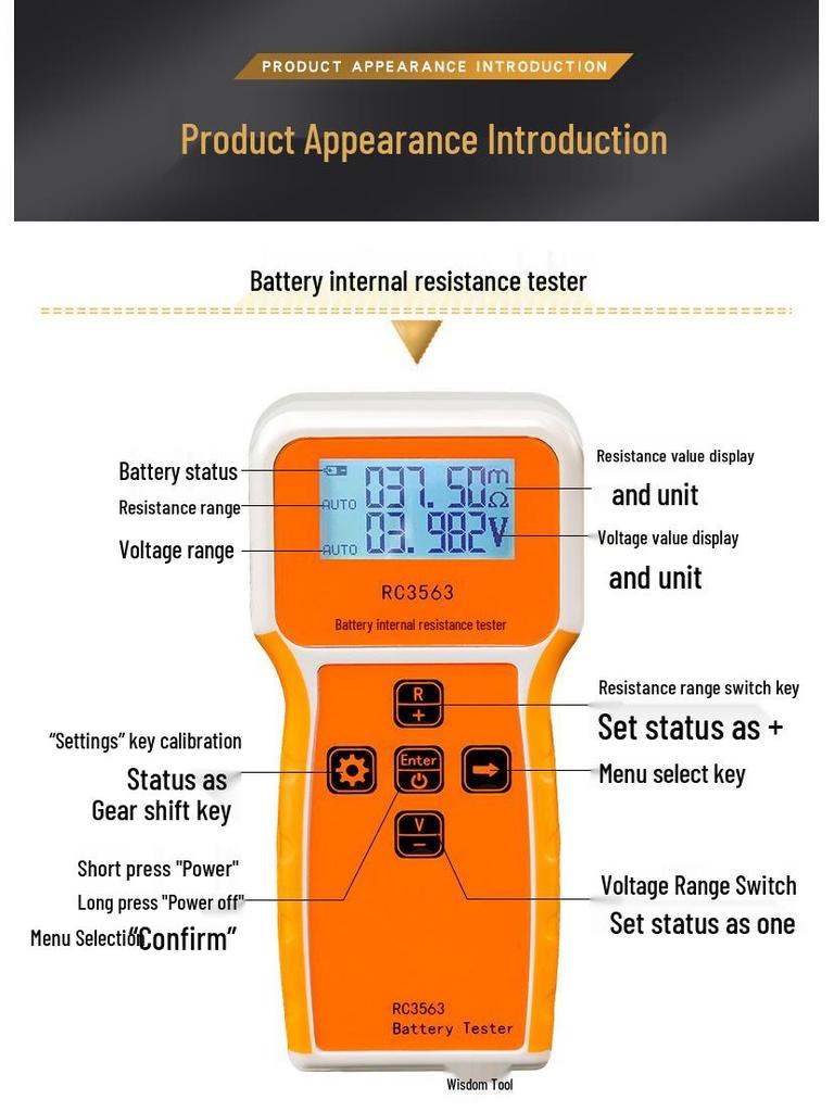 High-Precision Internal Resistance Tester for Ternary Lithium, Storage Batteries, and 18650 Cells