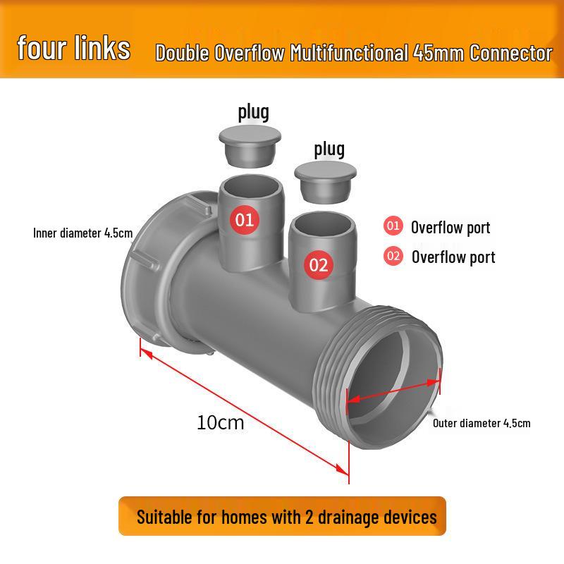 Universeller Küchen- & Badezimmer-Ablaufkorb-Filter - Geruchshemmendes T-Stück-Ablaufzubehör