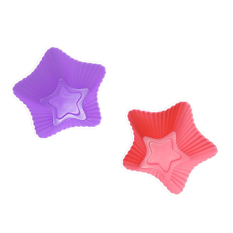 10Pcs Silicone Muffin Mold Pentagram Muffin Cupcake Mould Chocolate Ice Cream Dessert Baking Tool Kitchen Supplies