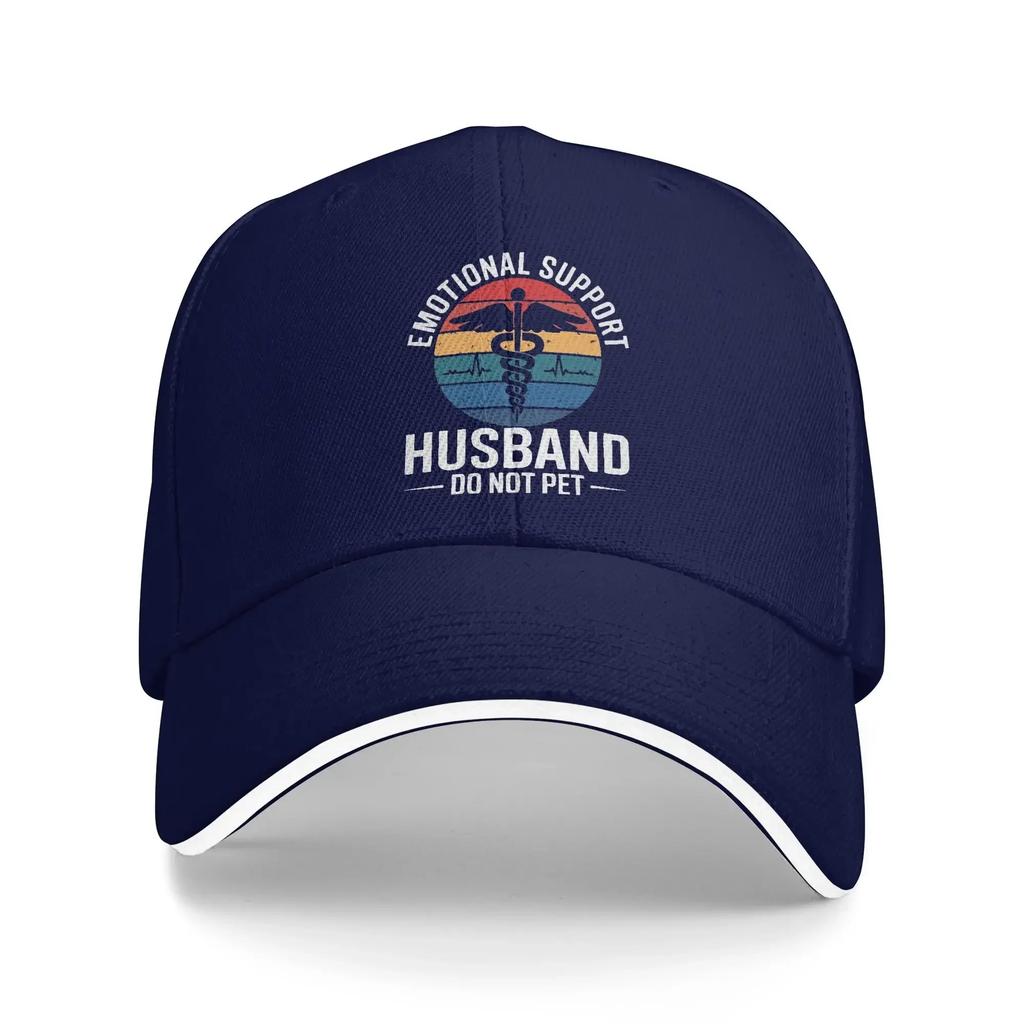 Spring Emotional Support Husband Do Not Pet  Baseball Cap Fishing Trendy Print Sun Hats UnisexTeens Hot Sale Baseball Caps