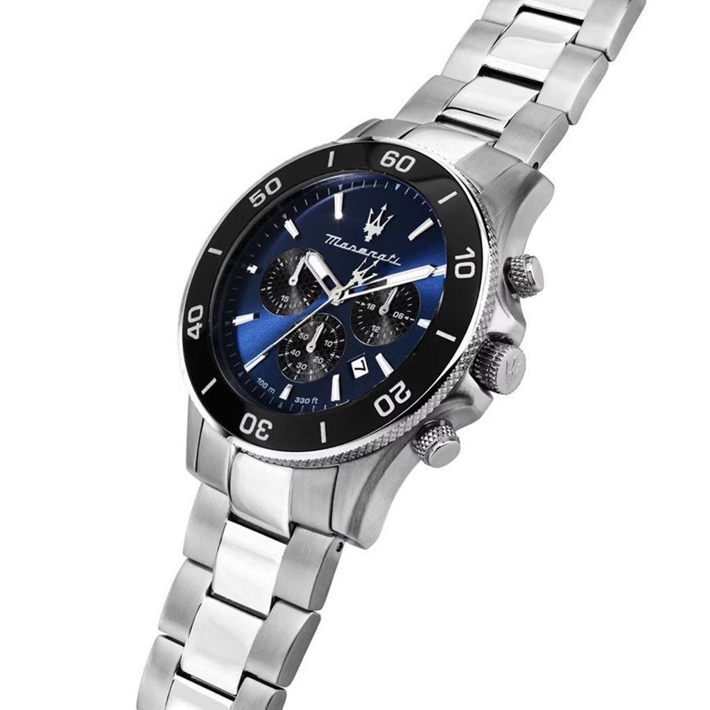 Maserati Competizione Chronograph Stainless Steel Blue Sunray Dial Quartz R8873600009 100M Men's Watch