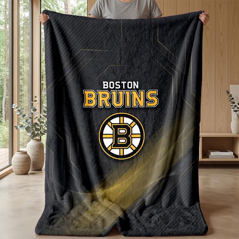 Coperta in Flanella e Pile Boston Bruins Coperta Calda e Accogliente per Divano, Letto, Viaggio Uso in Tutte le Stagioni