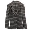 Border Pattern Tailored Jacket 40 Gray Women Used