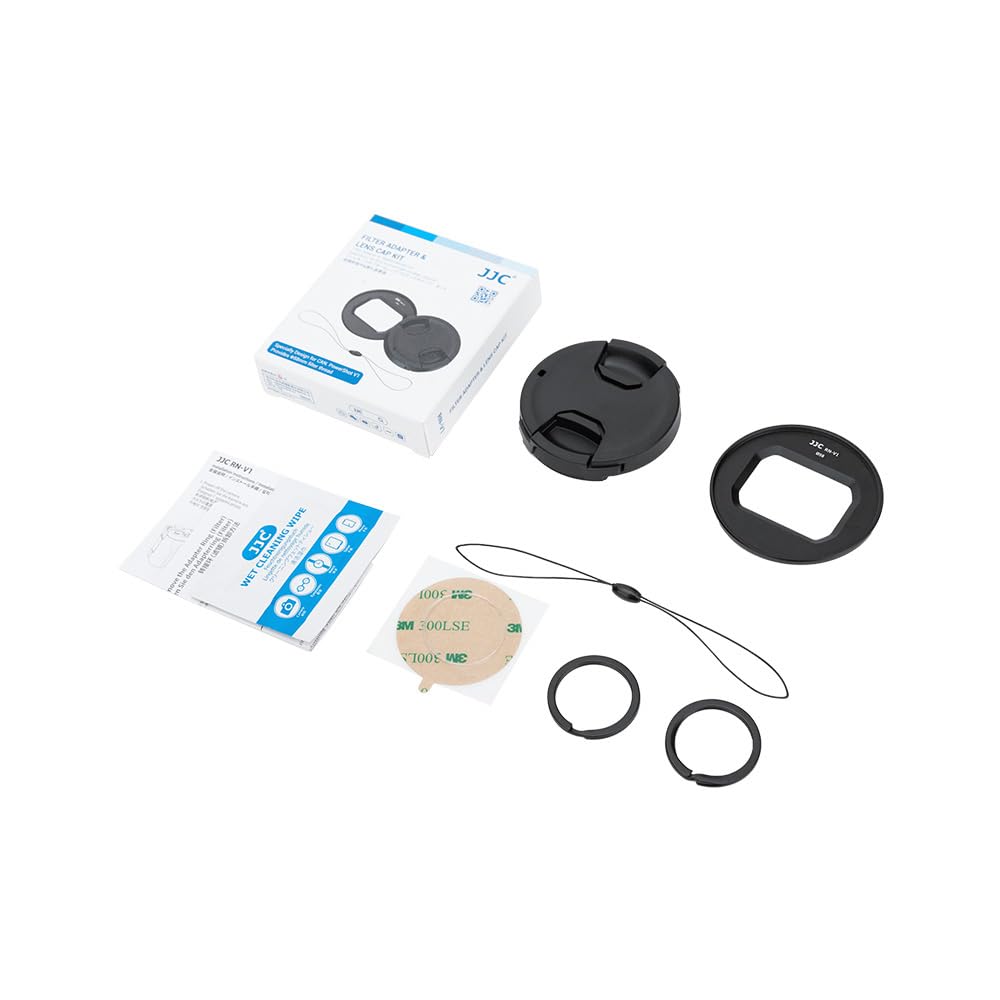 JJC Lens Cap and Filter Adapter Kit for Canon PowerShot V1 and PSV1 Protects the lens from dust and making it ideal for Portable and Cameras.