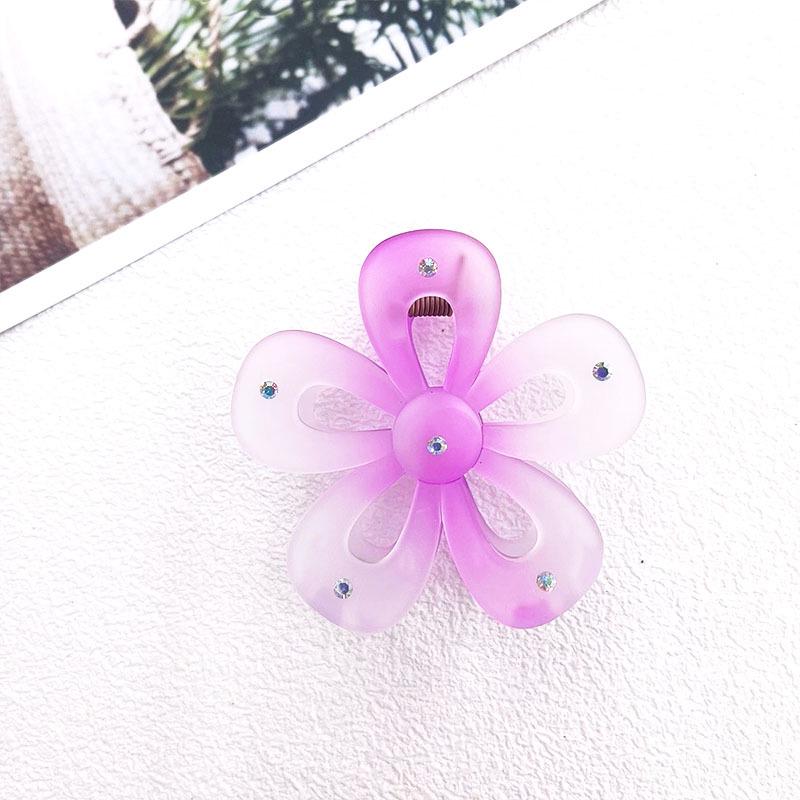 Large Frosted Flower Claw Clip - Candy Color Five-Petal Hair Clip