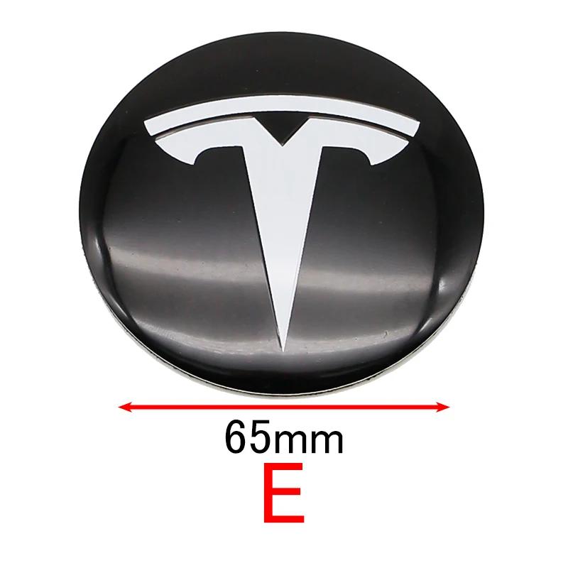 4Pc 65mm Car Wheel Hub Center Caps Emblem Stickers for Tesla Model 3 Y S X Roadster Hub Cap Center Cap Logo Sticker High Quality