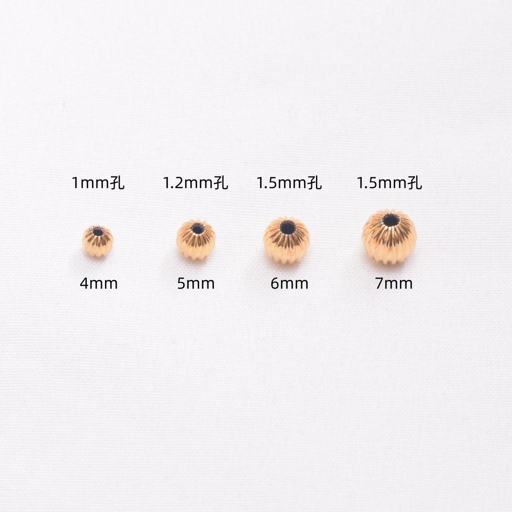 100pcs Non-Fading 24K Vacuum Gold Beads, Pumpkin Beads, Loose Beads, Diy Handmade Bracelets, Accessories, Accessories Beads.