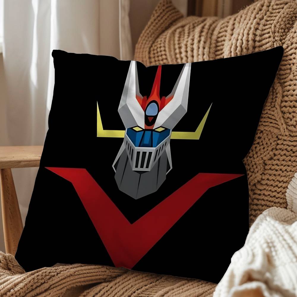 cartoon Rocket Punch Mazinger Z Cushion Cover Suitable For Sofa Car Bedroom Office Cushions Decorative Pillow Case