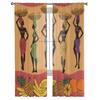 African Women Fruit Basket Ethnic Tulle Sheer Window Curtains for Living Room Kitchen Children Bedroom Voile Hanging Curtain
