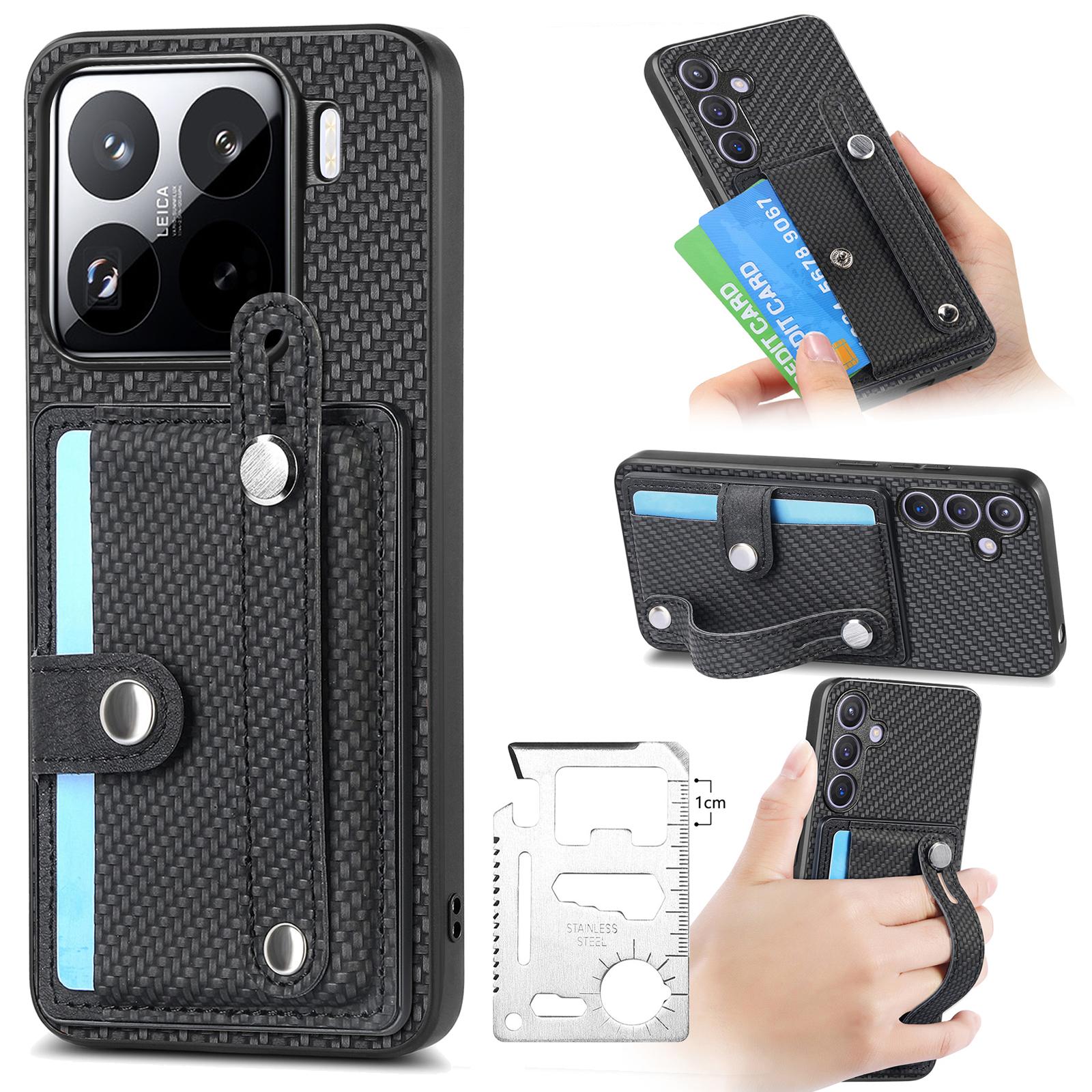 

Чохол для телефону Xiaomi 15 Case Holder Card Band Wristband Leather Coated Phone Cover D