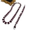 Square Ruby Necklace Bracelet Set Femininity Premium Versatile Necklace Bracelet