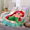 1PC Cartoon Mermaid Blanket, Soft Flannel Throw Blanket, Versatile & Cozy for Bedroom, Seasonal Universal Home Decoration Throw, Cute Ariel