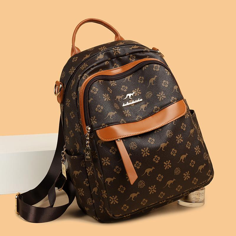 Schoolbag Bag Women's 1011 New Printing Fashion Trendy Single Shoulder Double Shoulder Three-purpose Multi-functional Large-capacity Travel Backpack