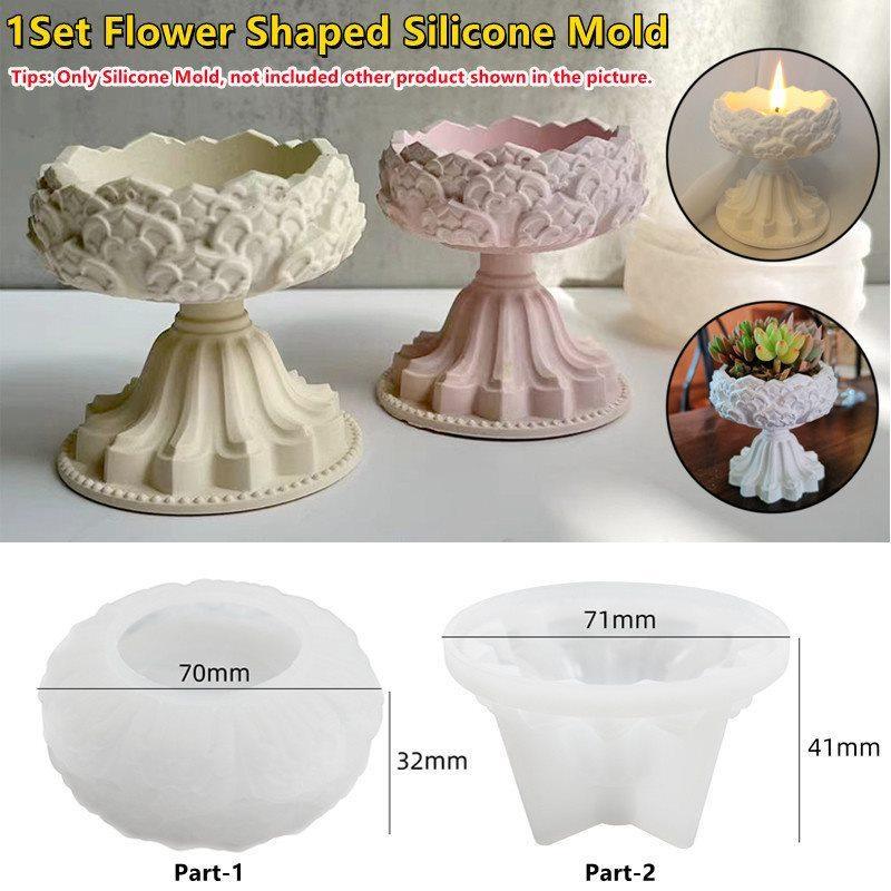 1set Flower Shaped Silicone Mold for Jewelry Storage and Plaster Crafting