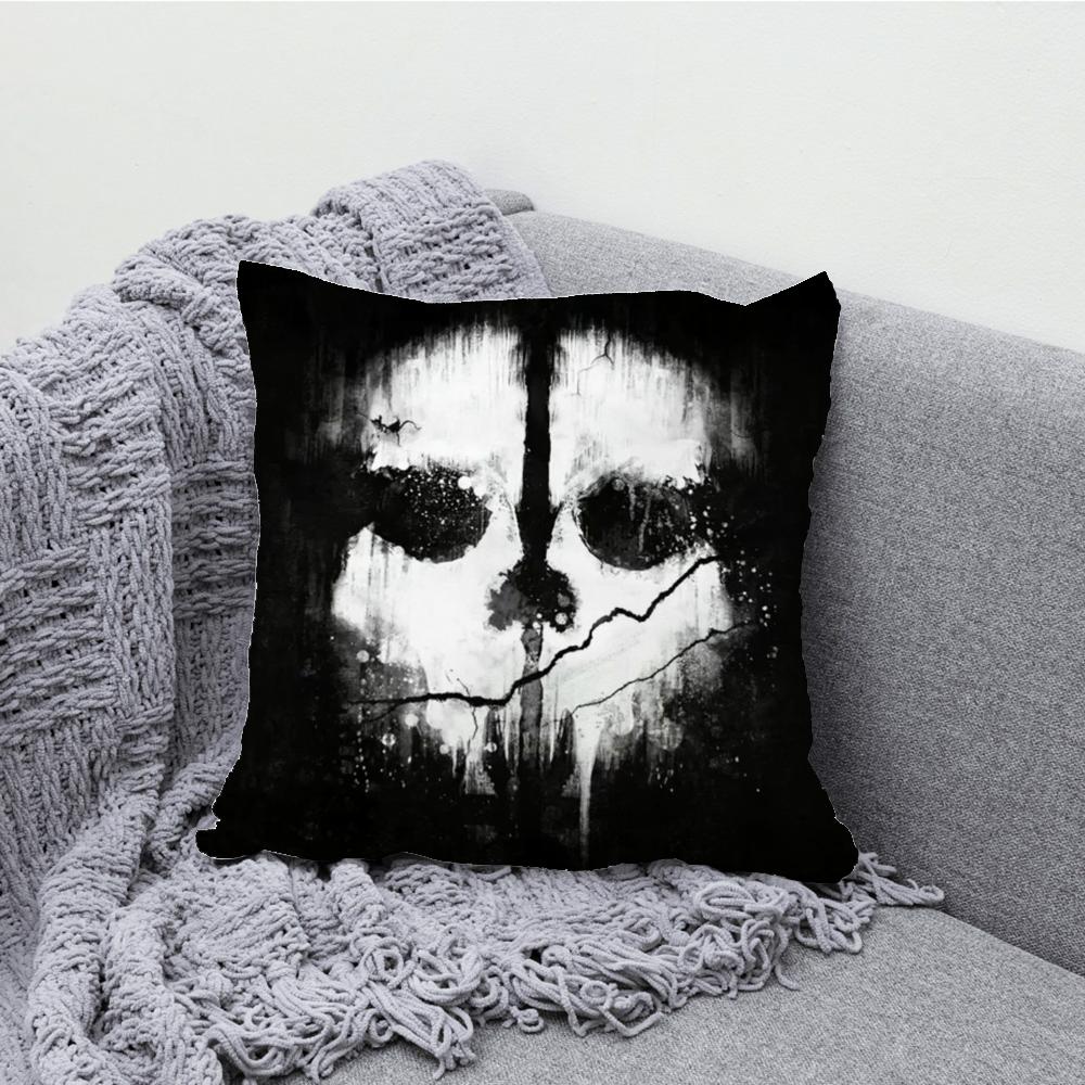 COD Call Of D-Duty Ghost Pillow Case Soft Cushion Cases for Farmhouse Sofa Decor Home Decorations and Protector Pillow Case