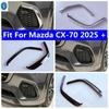 Chrome / Black / Carbon Fiber Look Front Fog Lights Lamp Cover Trims Fit For Mazda CX-70 2025 2026 Car Exterior Accessories