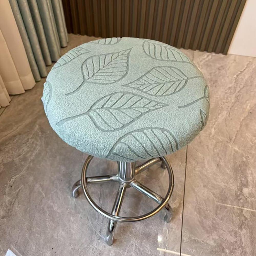 Jacquard Circular Stool Cover Bar Stool Dust Cover Rotating Chair Protection Case Soft Comfortablehigh Elasticity Seat Slipcover