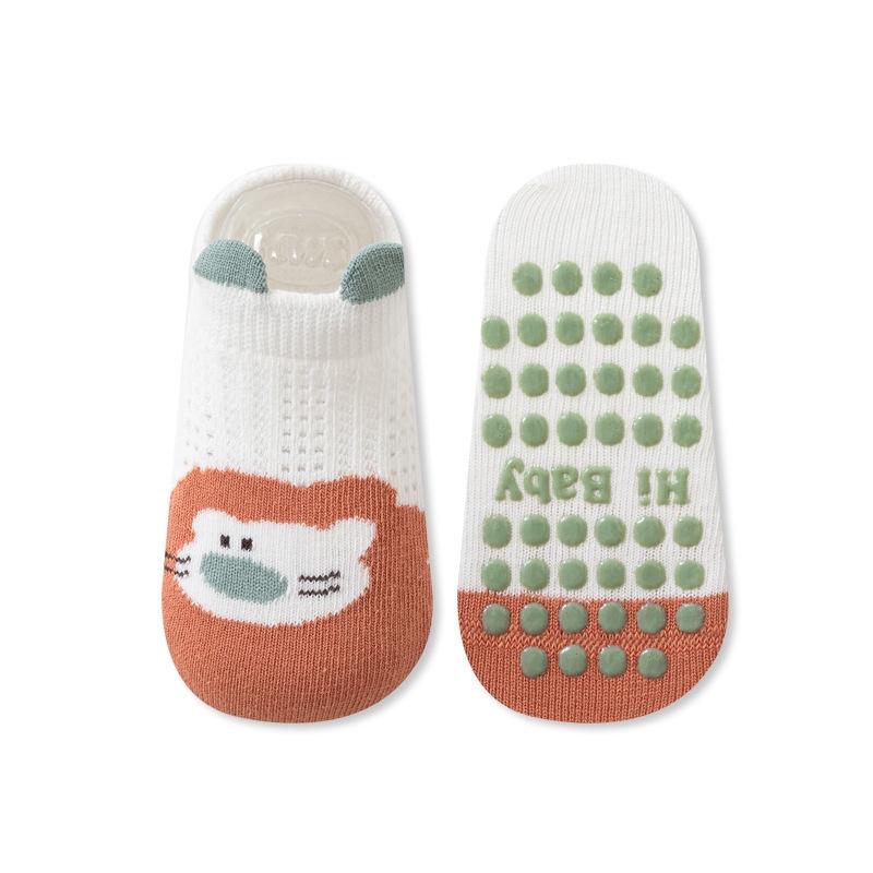 Summer Baby Floor Socks with Anti-Slip Cotton Breathable Mesh Ankle Socks Baby Socks Cute Cartoon Kids Footwear