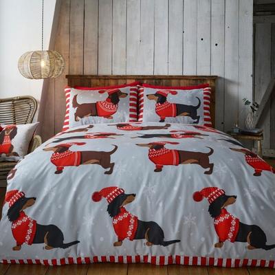 Rapport Home Through The Snow Dachshund Christmas Duvet Cover Set