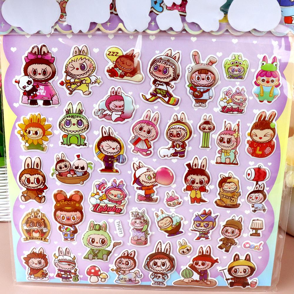 Children's Cartoon Double-layer Three-dimensional Bubble Sticker