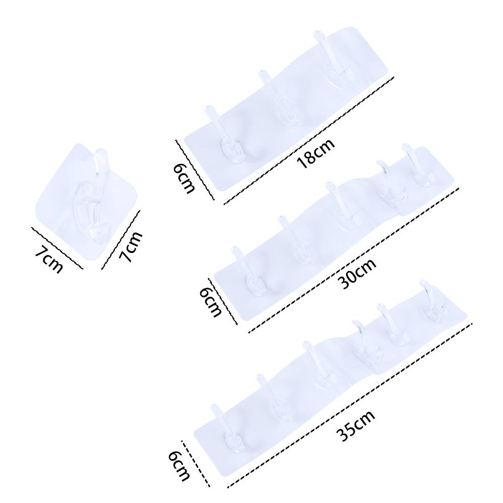 Transparent Autohesion for Bathroom,Kitchen Key Holder Wall Hooks Clothes Hanger Storage Rack