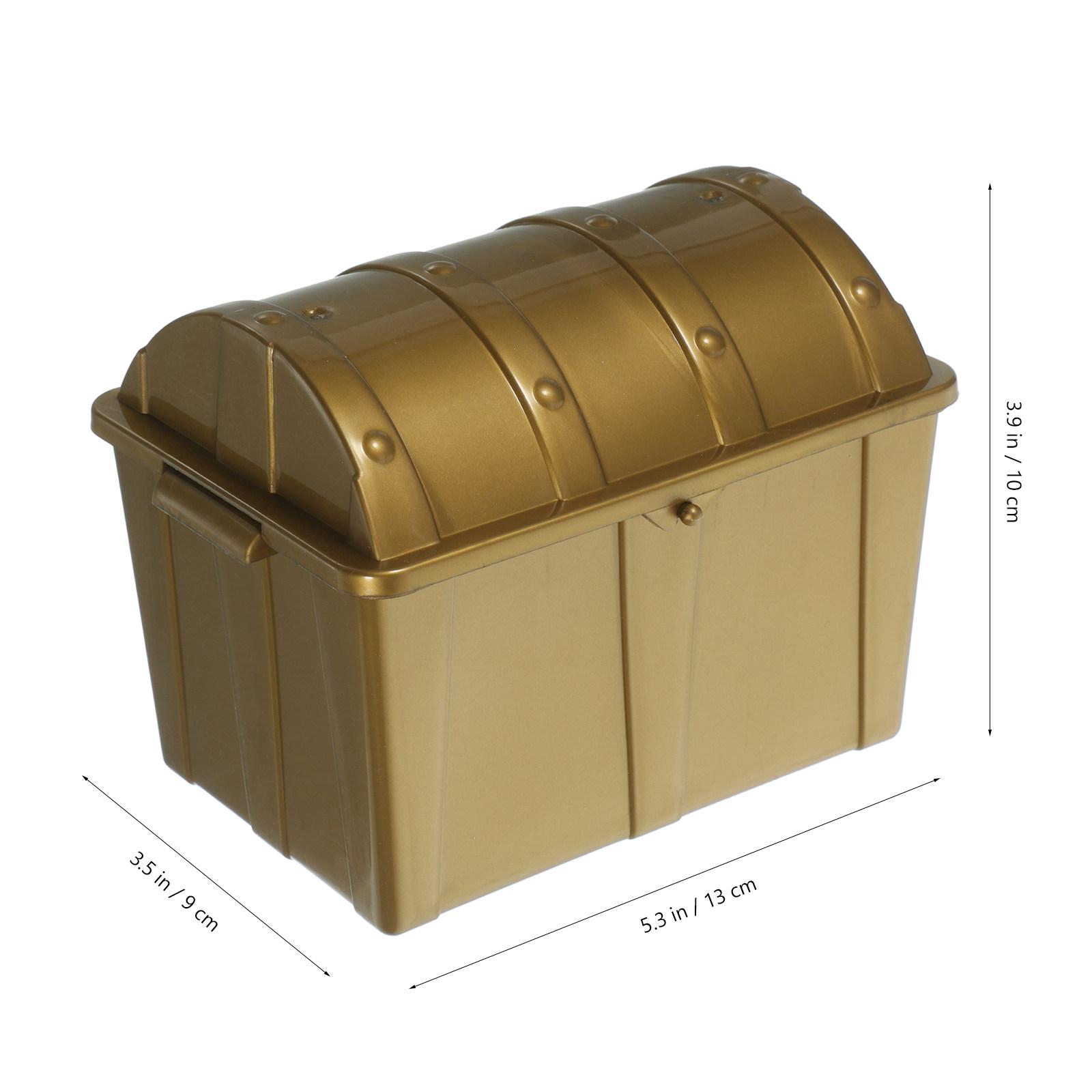 

Small Plastic Pirate Treasure Chest Vintage Miniature Storage Box for Pirate Birthday Party Decoration Gemstone Organizer