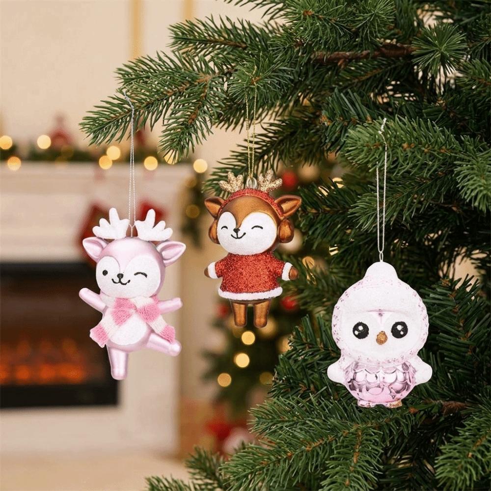 Electroplated Xmas Penguin Reindeer Pendant Christmas Animal Ornaments Christmas Tree Decoration