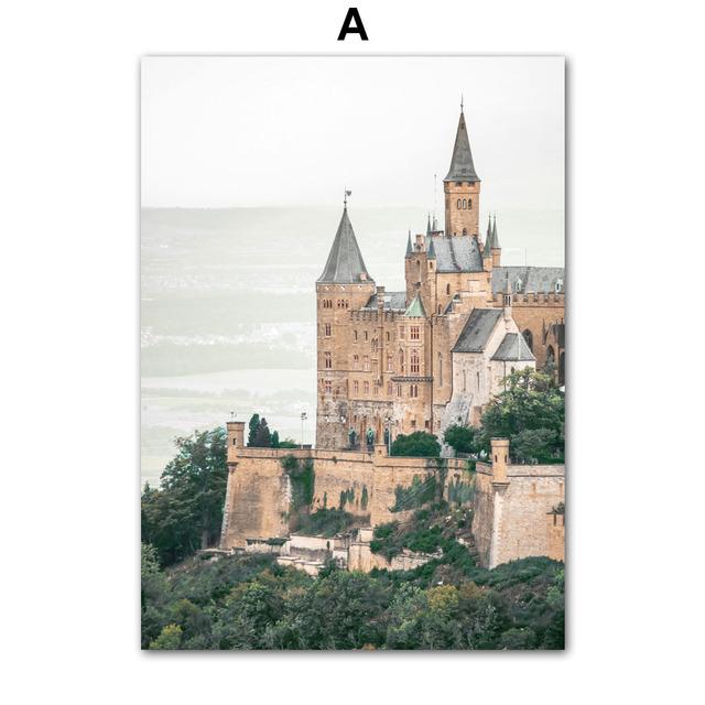 Kale Araba Yeşil Bitkiler Tırnaklar Duvar Sanatı Boyama Tuval İskandinav Posterler Ve Baskılar Manzara Duvar Resimleri Oturma Odası Dekor Için