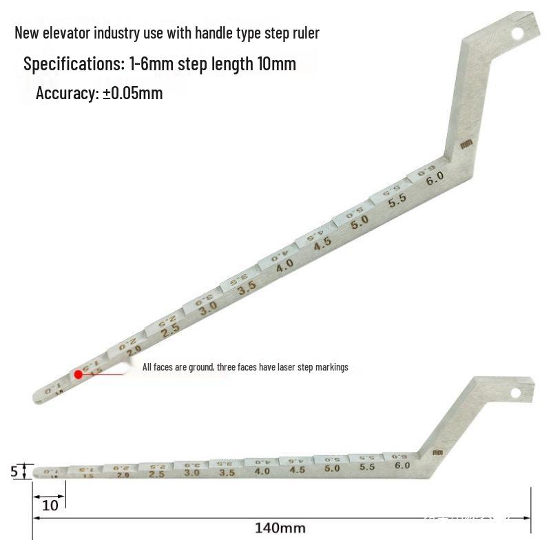 Step Gauge 0.5-5mm: Metal Gap Wedge Gauge for Measuring Stepped Gaps.
