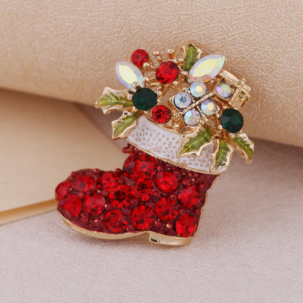 Christmas Vintage Alloy Brooch Premium Light Luxury Clothing Accessories Pin Jewelry Pearl Brooch Clothing
