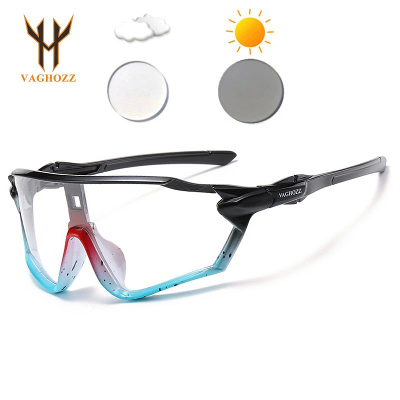 VAGHOZZ New Pochromic Sunglasses Men Women Baseball Cycling Glasses Outdoor Sport Eyewear UV400 MTB Bike Bicycle Goggles