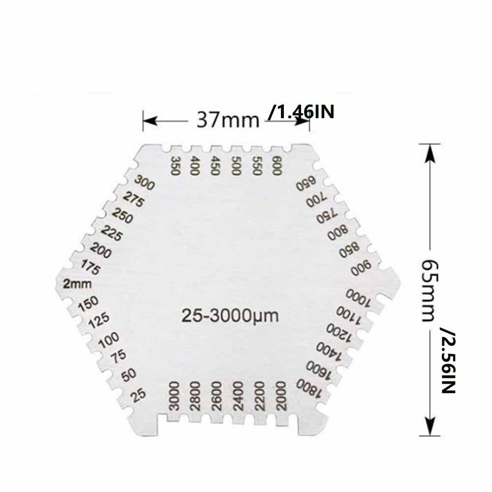 High Precision Hexagon Wet Film Comb Paint Coating Width Measuring Instruments  Color Paint