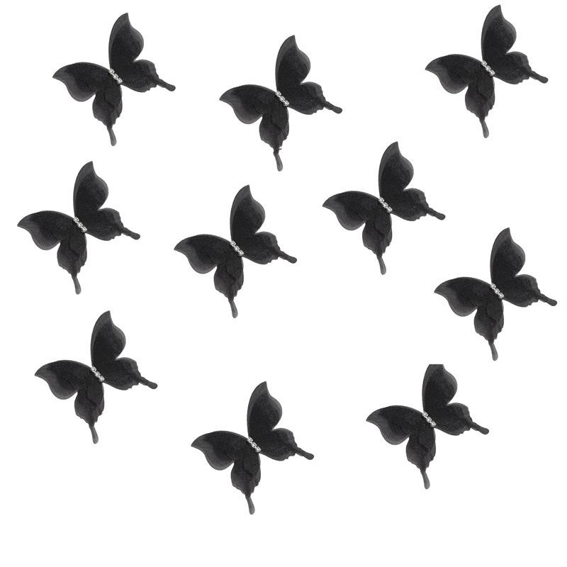 

10 шт. Новая модная тенденция Уникальный дизайн Сексуальный Романтичный Нежный Сетка Бабочка Ключица Аксессуар Женские украшения Вечеринка Подарок DIY Аксес чёрный