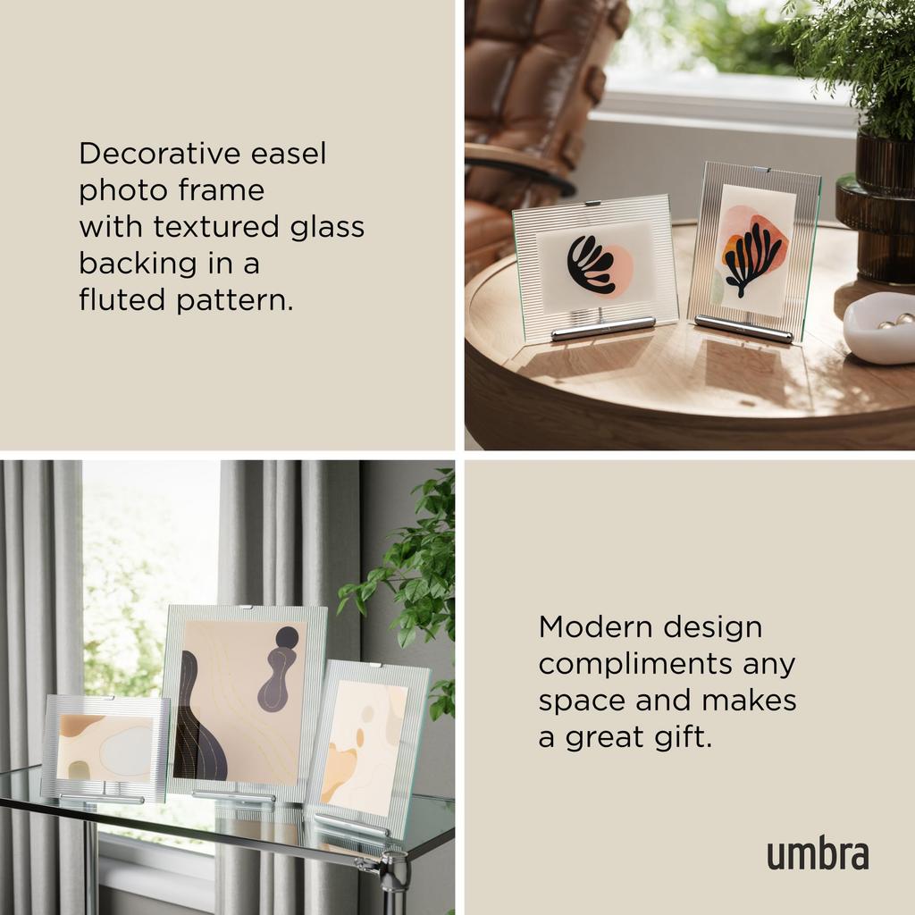 Official Umbra Flute Photo Postcard Size Frame, Silver, 10x15cm,