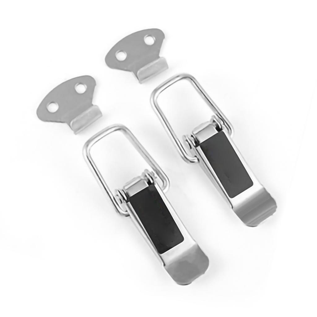 Pair Car Bumpers Trunk Hatch Lid Quick Release Fasteners Hook Lock Clips Auto Truck Exterior AccessoriesSilver Plating S
