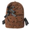 Corduroy Backpack Large Capacity Bow Print Backpack Student Schoolbag