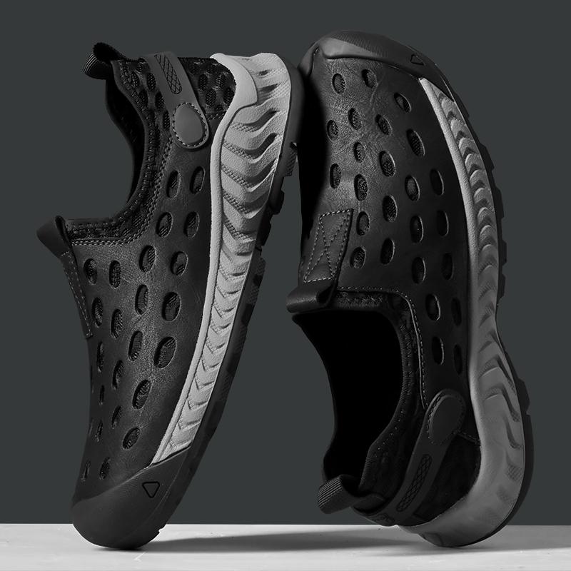 Hollow Out Men Sneakers Breathable Mesh Flats Lightweight Casual Walking Shoes Driving Loafers Ultra-light Male Slip on Footwear