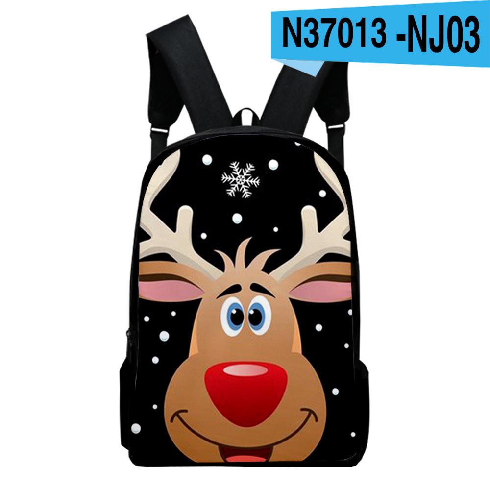 Classic Popular Merry Christmas Notebook Backpacks Pupil School Bags 3D Print Oxford Waterproof Boys/Girls Laptop Backpacks
