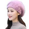 "Warm Winter Rabbit Fur Hat for Elderly Women – Thick Wool for Middle-Aged and Older Ladies"