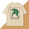 I Don't Agree with The Frog Print T-shirt Women's Casual Short-sleeved Harajuku T-shirt Women's Clothing Personality Summer Y2K